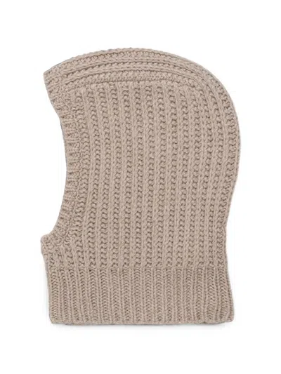A.p.c. Alix Ribbed-knit Balaclava In Brown