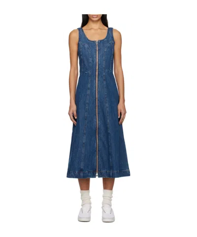 Apc Ally Spliced Dress In Blue