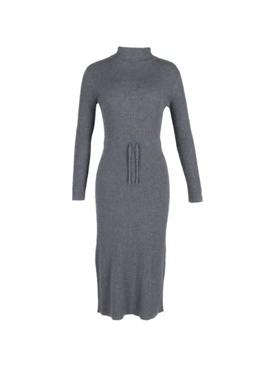 Pre-owned Apc Alma Roll-neck Knitted Midi Dress In Gray