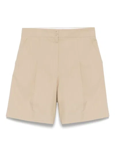 Apc A.p.c. Almond Beige Cotton Shorts With Concealed Fly