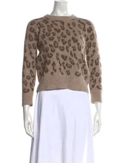 Pre-owned A.p.c. Alpaca Animal Print Sweater In Brown