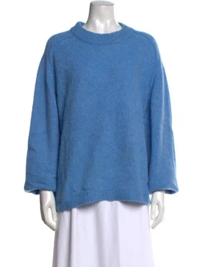 Pre-owned A.p.c. Alpaca Crew Neck Sweater In Blue