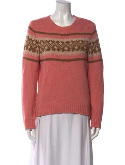 Pre-owned A.p.c. Alpaca Patterned Sweater In Pink