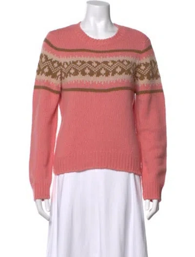 Pre-owned A.p.c. Alpaca Patterned Sweater W/ Tags In Pink