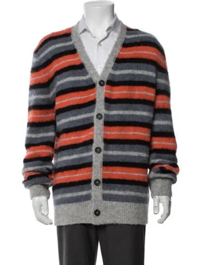 Pre-owned A.p.c. Alpaca Striped Cardigan In Multicolor