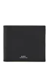 Apc A.p.c. Minimalist Black Aly Wallet With Embossed Logo In Black