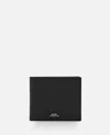 Apc A.p.c. Minimalist Black Aly Wallet With Embossed Logo In Black