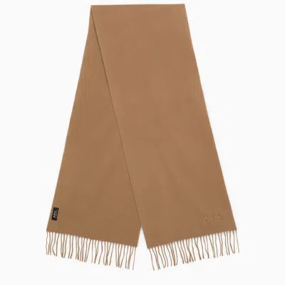 Apc A.p.c. Ambroise Brodée Scarf In Beige