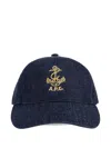 Apc Anchor-embroidered Denim Cap In Blue