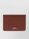 Apc André André Logo Cardholder In Calf Leather In Burgundy