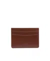 Apc A.p.c. Men Brown Leather Card Holder In Brown