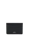 Apc André Embossed Logo Cardholder In Lzz Noir Black