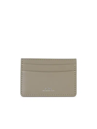 Apc A.p.c. 'andre' Green Leather Card Holder Man