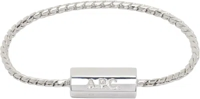 Apc Silver Angle Bracelet In Rab Silver