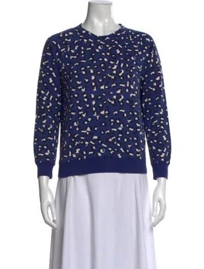 Pre-owned A.p.c. Animal Print Crew Neck Sweatshirt In Blue