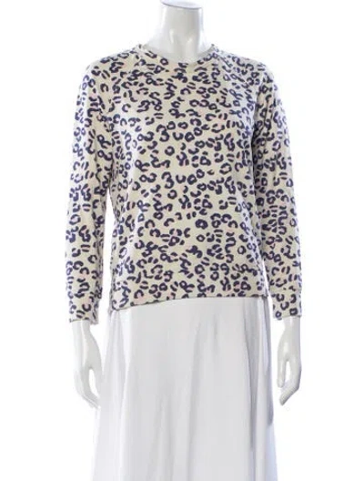 Pre-owned A.p.c. Animal Print Crew Neck Sweatshirt In White