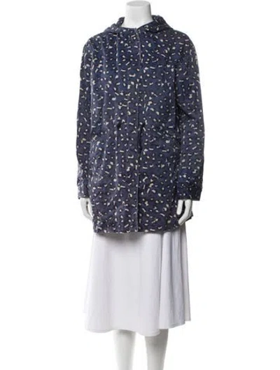 Pre-owned Apc Animal Print Faux Fur Coat In Blue