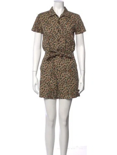 Pre-owned A.p.c. Animal Print Jumpsuit In Brown