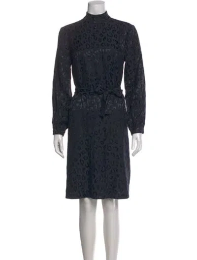 Pre-owned A.p.c. Animal Print Knee-length Dress In Blue