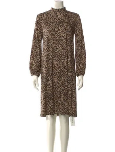 Pre-owned Apc Animal Print Knee-length Dress In Brown