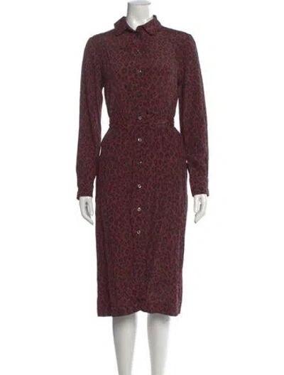 Pre-owned A.p.c. Animal Print Knee-length Dress In Neutral