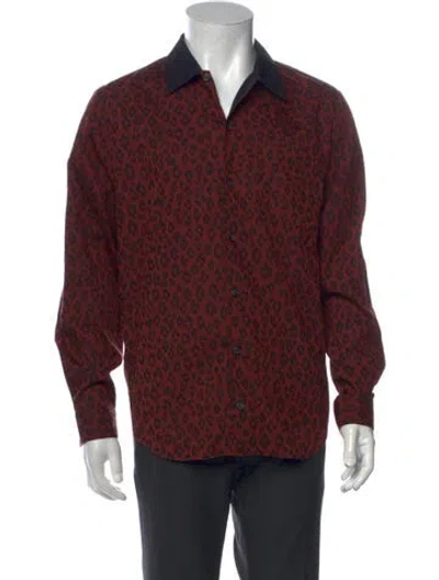Pre-owned A.p.c. Animal Print Long Sleeve Shirt In Red