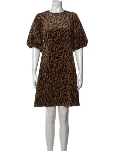 Pre-owned A.p.c. Animal Print Mini Dress In Brown