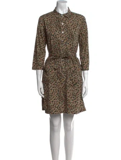 Pre-owned Apc Animal Print Mini Dress In Green