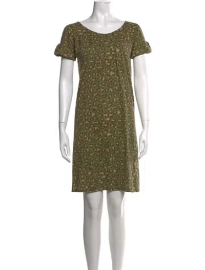 Pre-owned A.p.c. Animal Print Mini Dress In Green