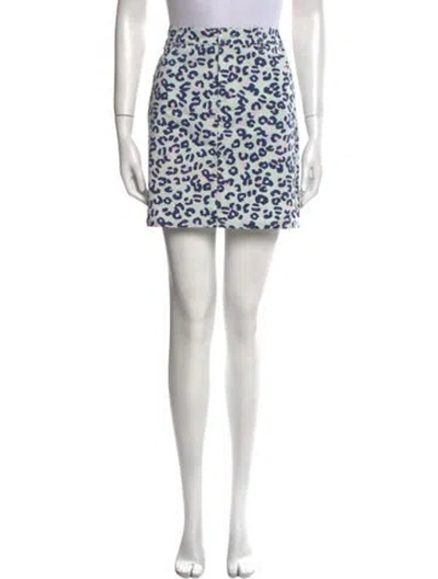 Pre-owned Apc Animal Print Mini Skirt In Green