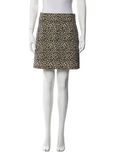 Pre-owned A.p.c. Animal Print Mini Skirt In Neutrals