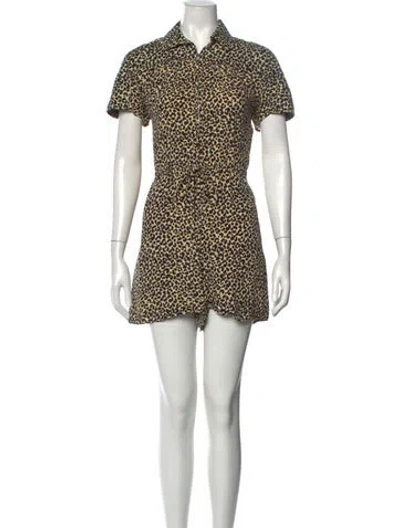 Pre-owned A.p.c. Animal Print Romper In Neutrals