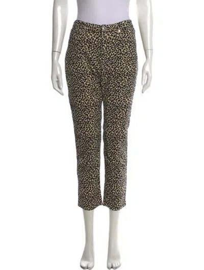 Pre-owned A.p.c. Animal Print Straight Leg Pants In Neutral