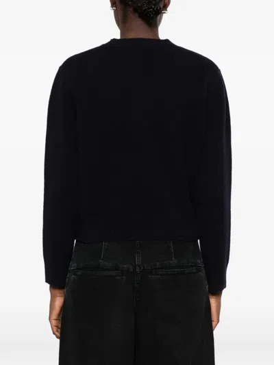 A.p.c. Anna Logo-intarsia Wool Sweater In Blue