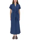 Apc A.p.c. "annelie" Dress In Blue