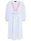 Apc A.p.c. Anni Embroidered Cotton Midi Dress