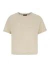 Apc Annie Beige T-shirt With Logo Print On The Front In Cotton Woman In Neutral