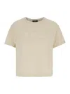 Apc Annie Beige T-shirt With Logo Print On The Front In Cotton Woman In Beige