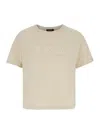 Apc Annie Beige T-shirt With Logo Print On The Front In Cotton Woman In Beige