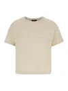 Apc Annie Beige T-shirt With Logo Print On The Front In Cotton Woman In Beige