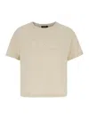 Apc Annie Beige T-shirt With Logo Print On The Front In Cotton Woman In Multicolor