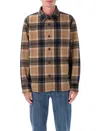 Apc A.p.c. A.p.c. Bobby Tartan Wool Overshirt In Brown