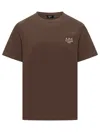 Apc A.p.c. A.p.c. Brown T-shirt With Embroidered Logo In Brown