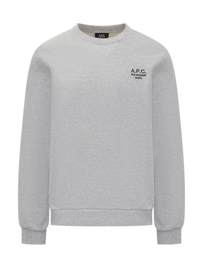 Apc A.p.c. A.p.c. Gray Sweatshirt With Black Logo