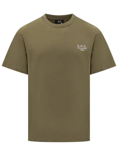 Apc A.p.c. A.p.c. Green T-shirt With Embroidered Logo