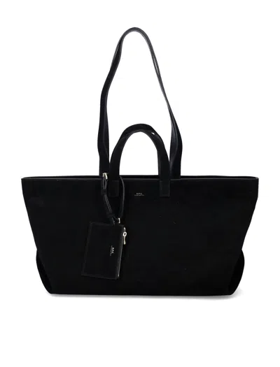 A.p.c. Le Drummer Suede Bag In Black