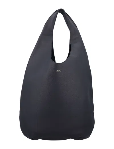 A.p.c. Le Neige Grained Leather Handbag In Black