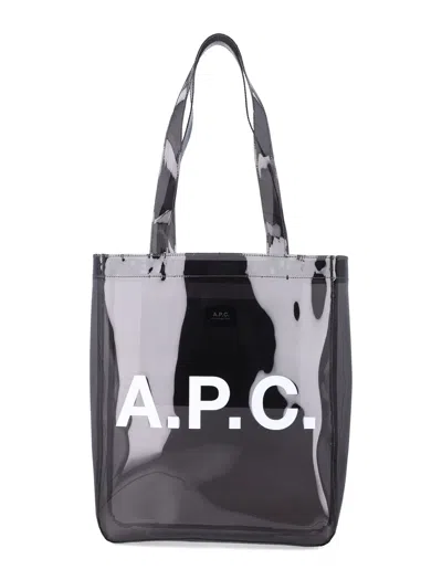 A.p.c. Lou Glossy Pvc Tote Bag In Black