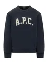 Apc A.p.c. A.p.c. Navy Blue Sweatshirt With Contrast Logo In Blue