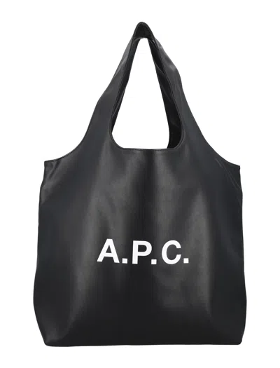 A.p.c. Ninon Tote Bag With Logo In Black